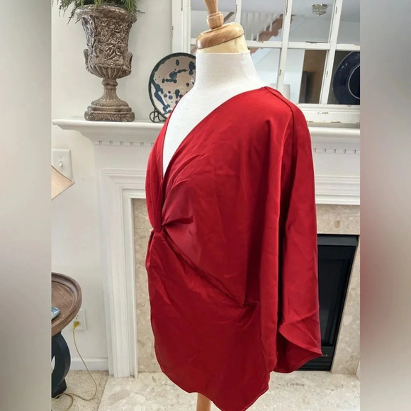 NWT Pleione Red Satin Top - Picture 6 of 10
